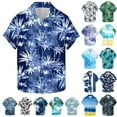 thumbnail image 1 of ZCFZJW Mens Hawaiian Tropical Shirts Regular Fit Casual Summer Short Sleeve Button Down Graphic T-Shirts Trendy Holiday Vacation Beach Tops Multicolor#02 L, 1 of 6