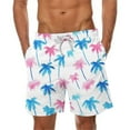 thumbnail image 1 of ZCFZJW Mens Hawiian Swim Trunks Quick Dry Summer Drawstring Elastic Waist Beach Shorts Lightweight Regular Fit Tropical Print Short Pants with Pockets Multicolor#02 XXXXL, 1 of 4