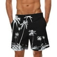 thumbnail image 1 of ZCFZJW Mens Hawiian Swim Trunks Quick Dry Summer Drawstring Elastic Waist Beach Shorts Lightweight Regular Fit Tropical Print Short Pants with Pockets Multicolor#01 XXXXXL, 1 of 4