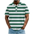thumbnail image 1 of ZCFZJW Mens Henley Shirts Casual Striped Printed Summer Short Sleeve 1/4 Button V Neck Athletic Workout Tops Trendy Oversized Cotton Tees Green XXL, 1 of 5