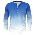 thumbnail image 1 of ZCFZJW Mens Henley Shirts Casual Tie Dye Gradient Color Print Long Sleeve Regular Fit Graphic T-Shirts Trendy Lightweight Comfy Pullover Tops M, 1 of 4