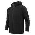 thumbnail image 1 of ZCFZJW Mens Hooded Raincoat Lightweight Rain Jacket Casual Long Sleeve Full Zip up Waterproof Outdoor Jackets Fall Winter Hoodie Outwear Coat with Pockets Black L, 1 of 7