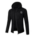 thumbnail image 1 of ZCFZJW Mens Hoodies Knit Sweater, Full Zip up Open Front Cardigan Sweaters Casual Regular Fit Long Sleeve Knit Hooded Men Sweater Jacket with Pockets Black XXXL, 1 of 8