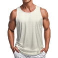 thumbnail image 1 of ZCFZJW Mens Knitted Tank Tops Casual Sleeveless Hollow Out Crochet Crewneck T-Shirts Muscle Summer Beach Hippie Shirts White L, 1 of 4