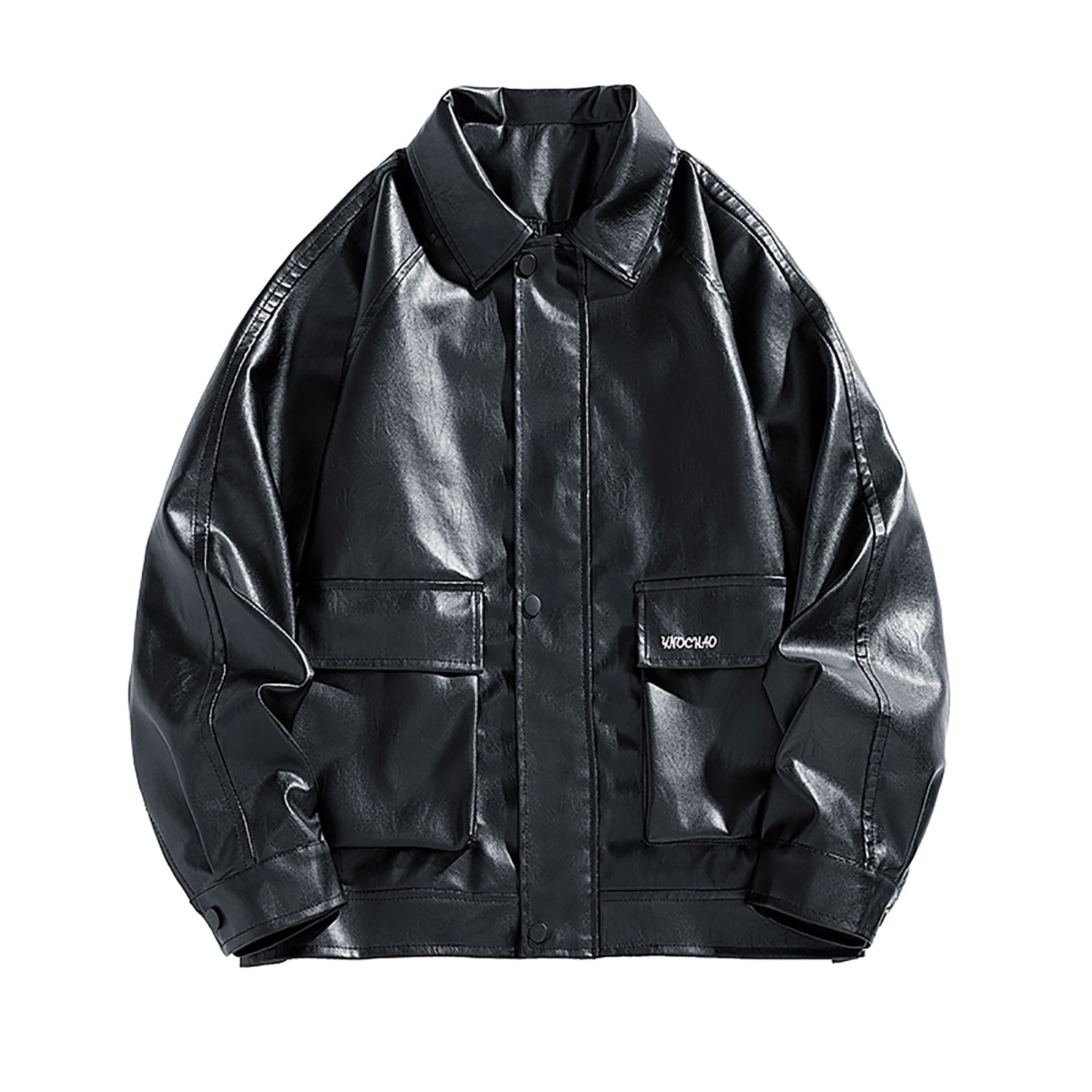 ZCFZJW Mens Leather Jacket Vintage Oversized Black Leather Jacket