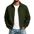 thumbnail image 1 of ZCFZJW Mens Lightweight Jackets Full Zip up Casual Stylish Windbreakers Loose Fit Work Office Light Track Jacket Laydown Collar Fall Golf Coats with Pockets Green XXL, 1 of 8