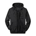 thumbnail image 1 of ZCFZJW Mens Lightweight Waterproof Coated Hooded Rain Jacket- Light Windbreaker Raincoat for Men Casual Long Sleeve Fall Winter Hoodie Outwear Tops with Pockets Black XXL, 1 of 4