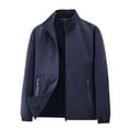 thumbnail image 1 of ZCFZJW Mens Lightweight Windbreaker Full Zip Up Long Sleeve Stand Collar Jackets Light Casual Fall Outwear Coat with Zipper Pockets Dark Blue L, 1 of 8