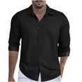 thumbnail image 1 of ZCFZJW Mens Long Sleeve Button Down Shirts Untucked Shirts for Men Wrinkle Free Lightweight Casual Dress Shirts Beach Wedding Shirts Black XL, 1 of 1