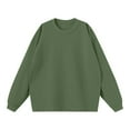thumbnail image 1 of ZCFZJW Mens Long Sleeve Crewneck Sweatshirts Loose Lightweight Casual Solid Color Pullover Tops Trendy Fall Oversized Baggy Shirts Green XXXL, 1 of 8