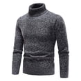 thumbnail image 1 of ZCFZJW Mens Mock Neck Sweaters Big and Tall Regular Fit Casual Fall Winter Ribbed Slim Fit Long Sleeve Turtleneck Pullover Sweater Tops Dark Gray XL, 1 of 6