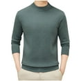 thumbnail image 1 of ZCFZJW Mens Mock Neck Sweaters Lightweight Casual Soft Slim Fit Basic Solid Color Long Sleeve Fall Winter Thick Warm Pullover Sweater Tops Mint Green XXL, 1 of 6
