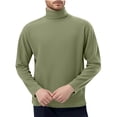 thumbnail image 1 of ZCFZJW Mens Mock Turtleneck T-Shirts Long Sleeve Solid Color Basic Athletic Workout Tees Shirts Casual Slim Fit Pullover T Shirts Green XXL, 1 of 4