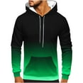 thumbnail image 1 of ZCFZJW Mens Ombre Hooded Sweatshirts Casual Drawstring Long Sleeve Hoodie Outwear Tops Loose Lightweight Gradient Color Print Pullover Green XXXXL, 1 of 5