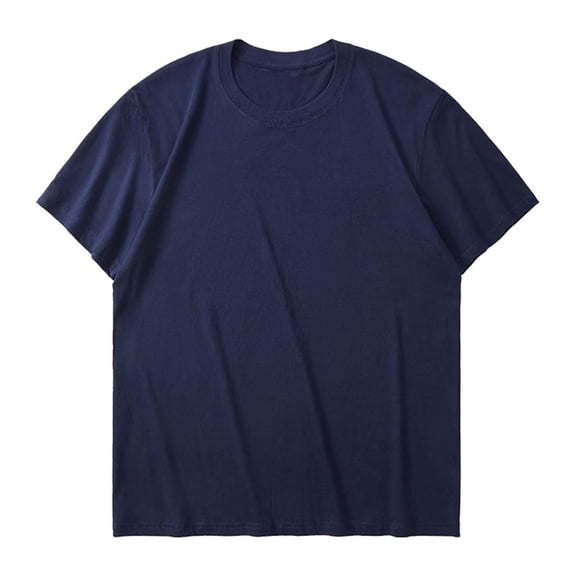 ZCFZJW Mens Oversized Crewneck T-Shirts Atheltic Summer Short Sleeve Regular Fit Basic Workout Tees Shirt Lightweight Pullover Tops Navy XL