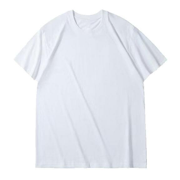 ZCFZJW Mens Oversized Crewneck T-Shirts Atheltic Summer Short Sleeve Regular Fit Basic Workout Tees Shirt Lightweight Pullover Tops White M