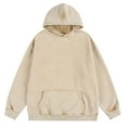 thumbnail image 1 of ZCFZJW Mens Oversized Hoodies Vintage Hoodie Couples Pullover Acid Wash Hoodies for Men Streetwear Sweatshirts with Kangaroo Pockets Beige XXL, 1 of 4