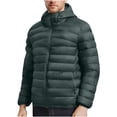 thumbnail image 1 of ZCFZJW Mens Packable Puffer Jacket Lightweight Full Zip up Long Sleeve Hooded Insulated Winter Coat Windproof Zipper Down Jacket with Pockets(Storage Bag is Inclueded) Green XL, 1 of 8