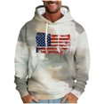 thumbnail image 1 of ZCFZJW Mens Patriotic Hoodie Tops Casual Camo US Flag Pattern Print Long Sleeve Drawstring Hooded Pullover Sweatshirts Loose Lightweight Graphic T-Shirts with Pockets Khaki XXXL, 1 of 5