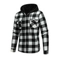 thumbnail image 1 of ZCFZJW Mens Plaid Hoodies Winter Zip Up Fleece Jacket Sherpa Fleece Lined Long Sleeve Thick Warm Flannel Shacket Jacket Coat with Double Chest Pockets Black L, 1 of 10