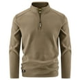 thumbnail image 1 of ZCFZJW Mens Quarter Zip Pullover Fleece Sweater Casual Fall Winter Thick Warm Long Sleeve Stand Collar Sweatshirt Lightweight Thermal Jacket Brown XXXXXL, 1 of 4