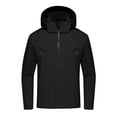 thumbnail image 1 of ZCFZJW Mens Rain Jacket Waterproof with Detachable Hood Trendy Fall Winter Big and Tall Long Sleeve Hiking Coat Lightweight Windbreaker with Pockets Black M, 1 of 5