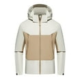 thumbnail image 1 of ZCFZJW Mens Rain Jacket Waterproof with Detachable Hood Trendy Fall Winter Big and Tall Long Sleeve Hiking Coat Lightweight Windbreaker with Pockets White XXXXXL, 1 of 5