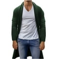 thumbnail image 1 of ZCFZJW Mens Shawl Collar Long Cardigan Knit Ruffle Fashion Sweater Drape Cape Casual Long Sleeve Fall Knitted Pullover Tops Green XXL, 1 of 5