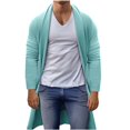 thumbnail image 1 of ZCFZJW Mens Shawl Collar Long Cardigan Knit Ruffle Fashion Sweater Drape Cape Casual Long Sleeve Fall Knitted Pullover Tops Sky Blue XL, 1 of 5