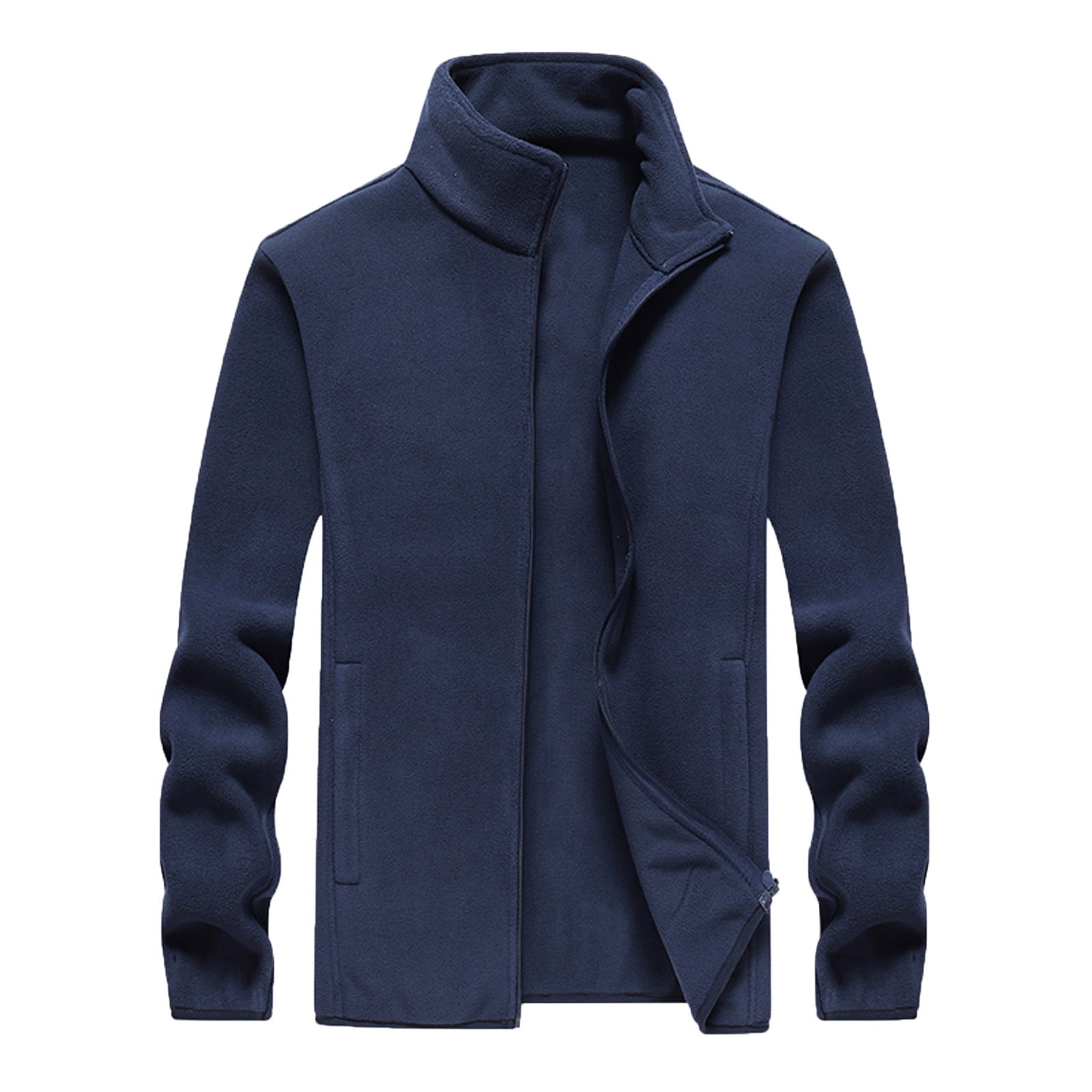 ZCFZJW Mens Sherpa Fleece Lined Athleisure Jackets Casual Full Zip Up ...