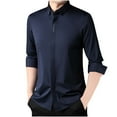 thumbnail image 1 of ZCFZJW Mens Sherpa Fleece Lined Button Down Shirts Casual Long Sleeve Thick Warm Lapel Collar Work Business Shirt Trendy Velvet Tops Navy XXL, 1 of 3