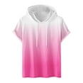 thumbnail image 1 of ZCFZJW Mens Short Sleeve Hoodie Plus Size Sweatshirts Casual Tie Dye Gradient Print Drawstring Hooded Pullover Short Sleeve Sports Hoodie Tops Pink M, 1 of 4