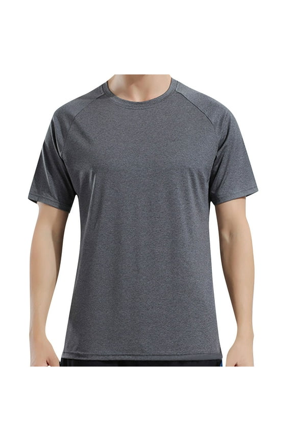 Mens Short Sleeve Outdoor Performance T-Shirt Lightweight Quick Dry Crew UPF 50+ Athletic Running Workout Fishing Top Shirts Dark Gray XXXXXL