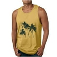 thumbnail image 1 of ZCFZJW Mens Sleeveless Workout Tank Tops Athletic Muscle Gym T Shirts Summer Sleeveless Tropical Palm Tree Print Beach Hawaiian Tees Shirt Yellow XXXL, 1 of 5