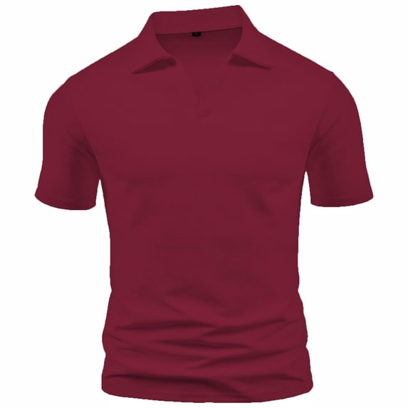 ZCFZJW Mens Slim Fit Knit Polo Shirts Business Lightweight Polo Sweater Casual Summer Ribbed Textured Collared T Shirt Tops Wine XXL