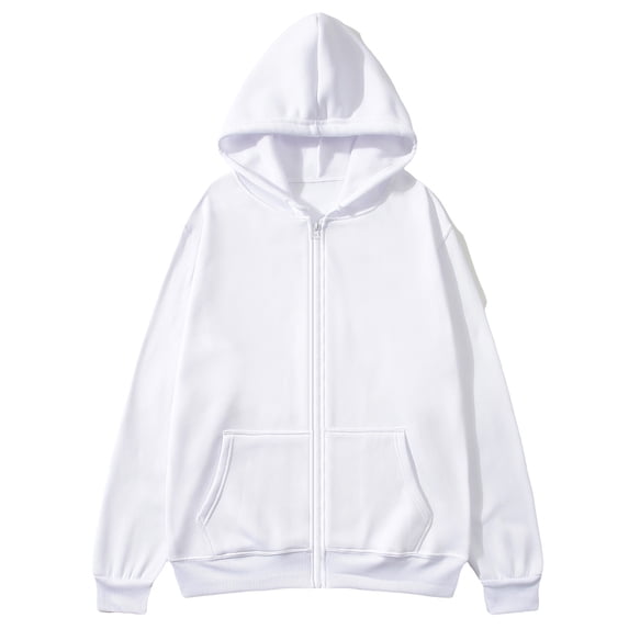 ZCFZJW Mens Slim Fit Lightweight Zip Up Hoodie with Pockets Long Sleeve Full-Zip Hooded Sweatshirt Trendy Athletic Workout Pullover Tops White XXXL
