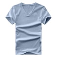 thumbnail image 1 of ZCFZJW Mens Slim Fit Workout T-Shirts Big and Tall Short Sleeve Solid Color Casual V Neck Plain Tees Shirt Trendy Athletic Gym T Shirt Tops Gray L, 1 of 8
