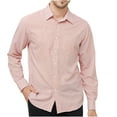 thumbnail image 1 of ZCFZJW Mens Solid Oxford Shirt Long Sleeve Button Down Shirts with Pocket Big and Tall Regular Fit Casual Soft Cotton T-Shirt Tops Pink XXL, 1 of 3
