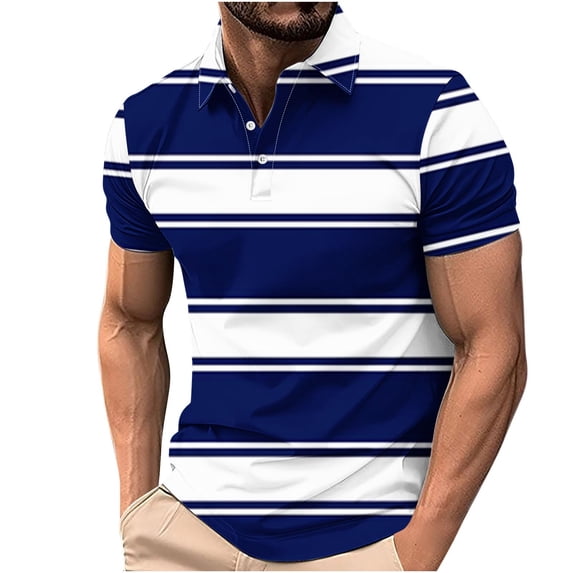 ZCFZJW Mens Striped Color Block Print T-Shirts Lightweight Casual Summer Short Sleeve Button up V Neck Henley Shirts Loose Regular Fit Comfy Workout Tees Tops Multicolor#09 L