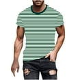 thumbnail image 1 of ZCFZJW Mens Striped T-Shirts Casual Summer Short Sleeve Round Neck Graphic Tees Shirt Trendy Workout Basic Daily Vacation Tshirt Tops Green XXXL, 1 of 5