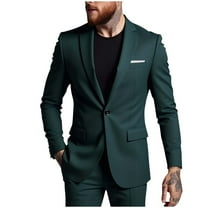 ZCFZJW Mens Suit Jacket Lightweight Casual Tuxedo Jackets Suits Single Breasted Button Blazer Jacket for Men Dinner Suit Blazer Prom Wedding Dress Coat Army Green XL