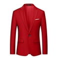 thumbnail image 1 of ZCFZJW Mens Suit Jackets Casual One Button Slim Fit Blazers Suit Separates Coat Sport Coats with Pockets for Wedding Prom Party Red XXL, 1 of 7