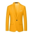 thumbnail image 1 of ZCFZJW Mens Suit Jackets Casual One Button Slim Fit Blazers Suit Separates Coat Sport Coats with Pockets for Wedding Prom Party Yellow XXXXXXL, 1 of 7