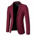 thumbnail image 1 of ZCFZJW Mens Suit Jackets Casual Two Button Slim Fit Blazers Suit Separates Coat Sport Coats with Pockets for Wedding Prom Party Wine M, 1 of 4