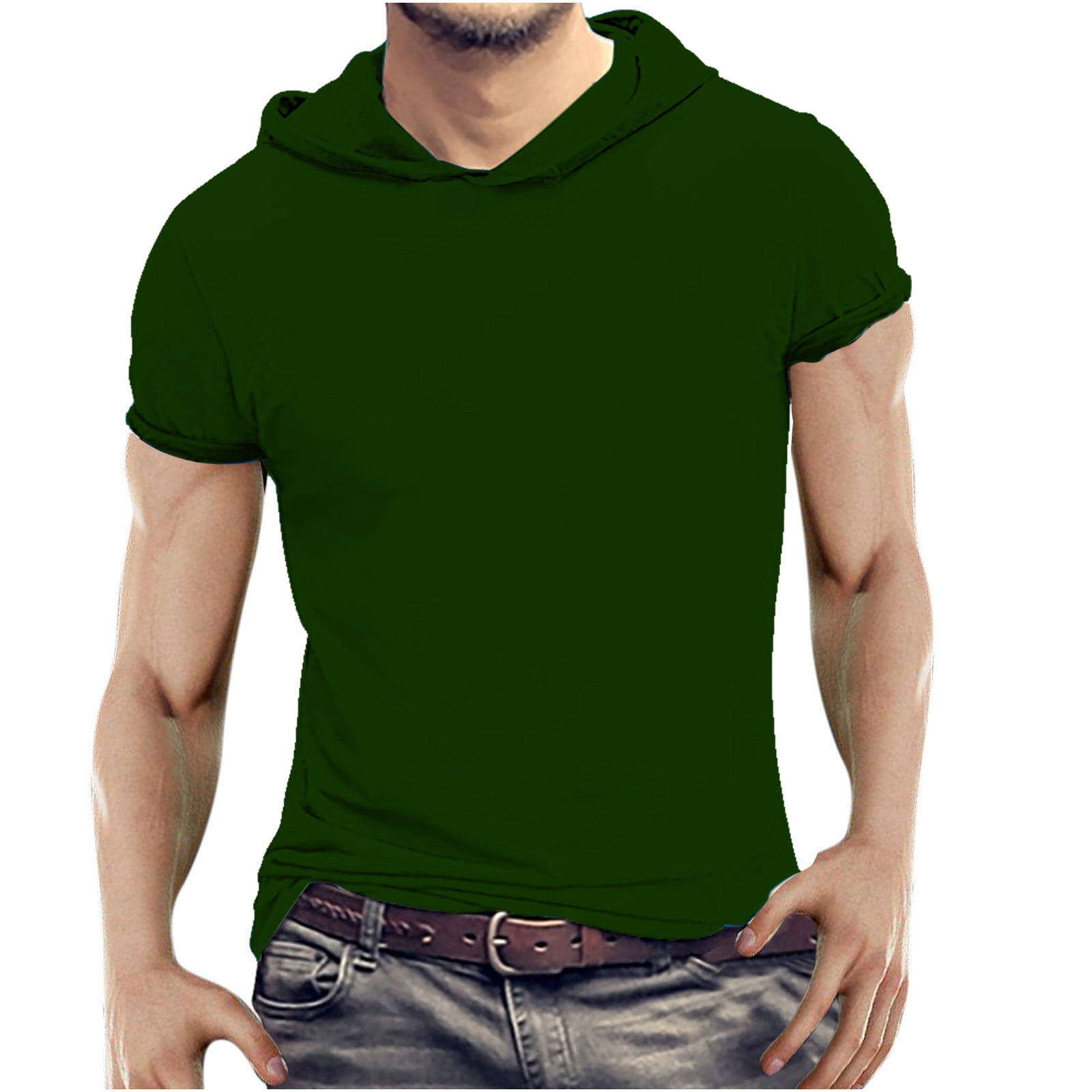 louisiana' Print, Men's Short Sleeve Hoodie Hooded Tshirt, Casual