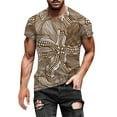 thumbnail image 1 of ZCFZJW Mens Summer Short Sleeve T-Shirts Big and Tall Graphic Crewneck Tees Trendy Funny 3D Gradient Tie Dye Print Tops Loose Regular Fit Basic Tshirt Z#06-Coffee XXXXXL, 1 of 5