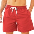 thumbnail image 1 of ZCFZJW Mens Summer Swim Trunks Lightweight Drawstring Waist Quick Dry Mesh Lining Beach Board Shorts Hawaiian Style Bathing Suit with Pockets Red M, 1 of 9