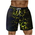 thumbnail image 1 of ZCFZJW Mens Swim Trunks Drawstring Elastic Waist Quick Dry Beachwear Sports Swim Board Shorts Funny 3D Novelty Printed Summer Beach Bathing Suits Yellow XXL, 1 of 5