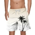 thumbnail image 1 of ZCFZJW Mens Swim Trunks Lightweight Regular Fit Casual Summer Tropical Palm Tree Printed Stretch Quick Dry Board Shorts Swimwear Bathing Suit Beach Swim Shorts with Pockets Beige XXL, 1 of 4