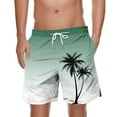 thumbnail image 1 of ZCFZJW Mens Swim Trunks Lightweight Regular Fit Casual Summer Tropical Palm Tree Printed Stretch Quick Dry Board Shorts Swimwear Bathing Suit Beach Swim Shorts with Pockets Green XXL, 1 of 4